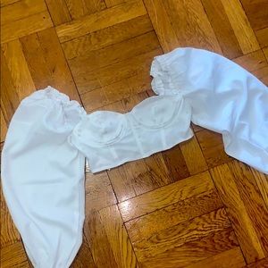 Boohoo puff sleeve crop top